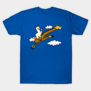 Llama Riding Giraffe T-Shirt